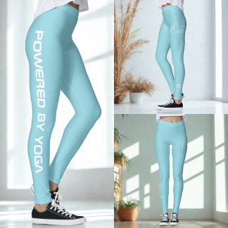 Leggings Custom Print Yoga Crew Robin Egg Blue