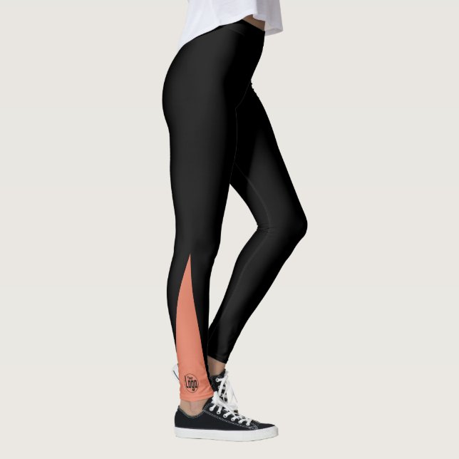 Leggings Custom Small Business Logo Orange & Black (Droite)