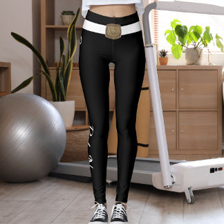 Leggings Customized Pet Lover Script Text Black And White