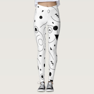 Leggings Cute Abstrait Motif noir et blanc