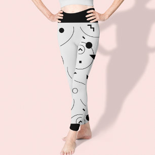 Leggings Cute Abstrait Motif noir et blanc