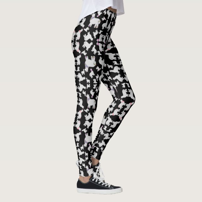 Leggings Cute Alpacas avec parties scintillant bulles fleur (Droite)