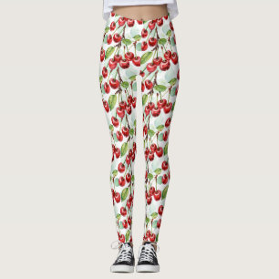 Leggings Cute Aquarelle Cerisier Motif du milieu du siècle