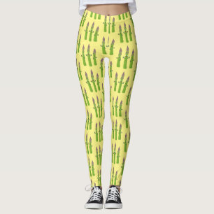 Leggings Cute asperges chantant un trio végétal dessin anim