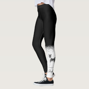 Leggings Cute Basenji Chien En Noir Et Blanc & Texte Person