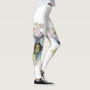 Leggings Cute Bee And Rainbow Wash