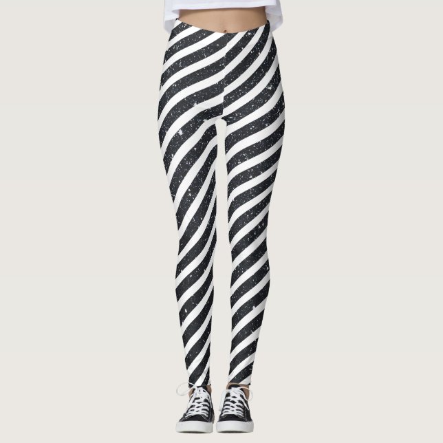 Leggings Cute Black White Candy Parties scintillant Motif (Devant)