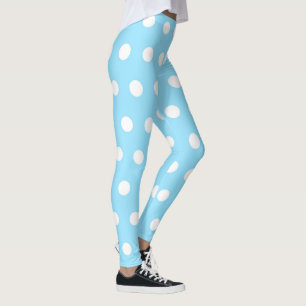 Leggings Cute bleu et blanc Polka Motif fille mignonne