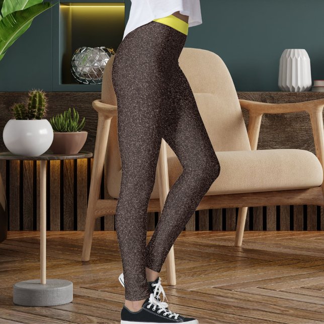 Leggings Cute Brown Yellow Sparkle Glitter Pattern Stripes (Créateur téléchargé)