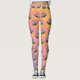 Leggings Cute caca arc-en-ciel Motif de cône de glace Emoj
