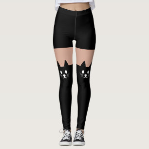 Leggings Cute Chat Face Nouveauté Amusant