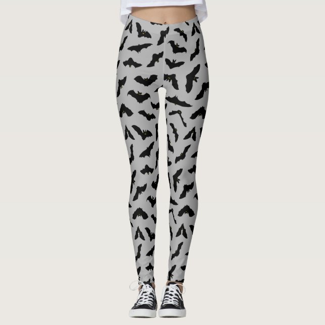 Leggings Cute chauve-souris gris chauve-Motif Halloween (Devant)