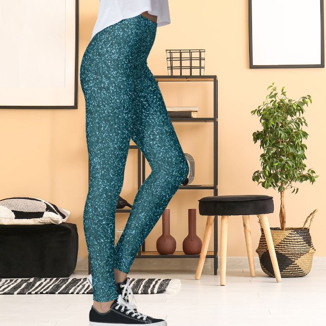 Leggings Cute Green Blue Glitter Sport Christmas Party Gift (Créateur téléchargé)