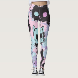 Leggings Cute Kawaii Pastel Goth Chat Déplaisant