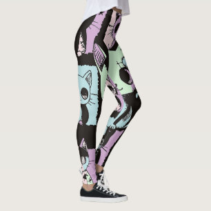 Leggings Cute Kawaii Pastel Goth Patchwork Gothique Déplais