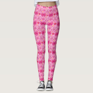Leggings Cute Kawaii Pink Bows Girly