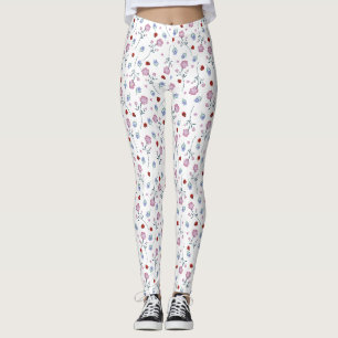 Leggings Cute Ladybug Polka dot Daisy Flower Russe Motif