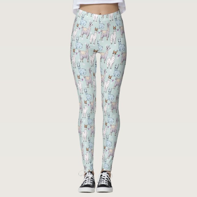 Leggings Cute Llama Motif Pois (Devant)