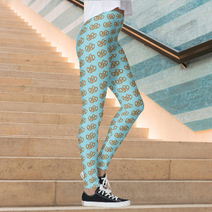 Leggings Cute noué Double Pretzel sur bleu pâle ou tout
