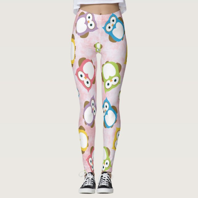 Leggings Cute Owls, Owl Pattern, Colorful Owls, Baby Owls (Devant)