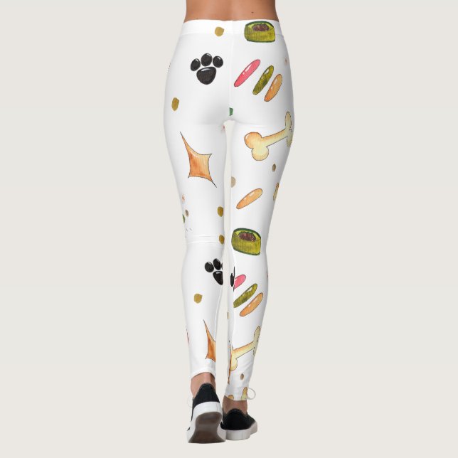 Leggings Cute Pet Thème moderne Chien Paw Bone sur mesure (Dos)