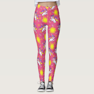 Leggings Cute rose chaud Sunny Unicorn Design Motif