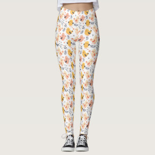 Leggings Cute Spring Chicks et modèle floral