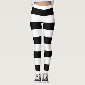 Leggings Cute tendance noir et blanc rayures femmes
