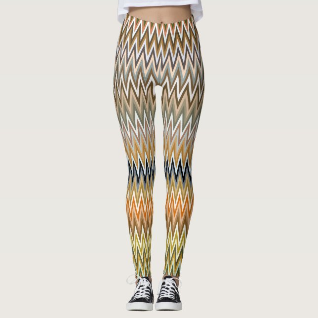 Leggings CUTE Zigzag Multicolor Motif (Devant)