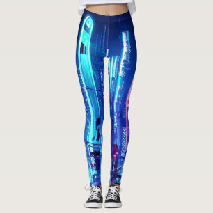 Leggings Cyberpunk Futuristic Neon City