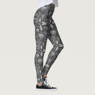 Leggings Cyberpunk PCB Circuit Board Conception Motif
