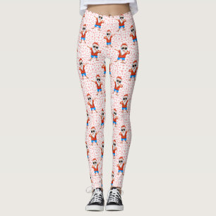 Leggings Dabbing Beach Santa Claus dans une chemise Aloha a