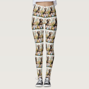 Leggings Dachshund aux oeufs de Pâques