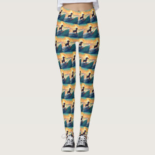Leggings Dachshund Beach Surf Peinture