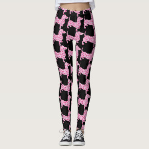 Leggings Dachshund Coeur Rose