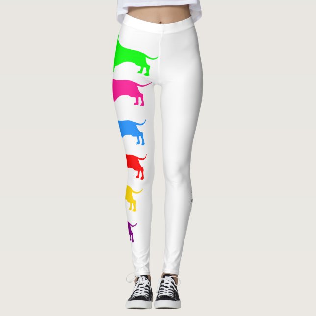 Leggings Dachshund multicolores (Devant)