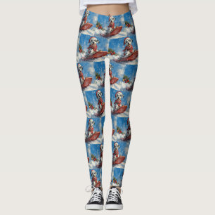 Leggings Dalmatien en traîneau laisse tomber la neige Noël