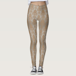 Leggings Damas Filigrane Défilement Taupe Pâle  « Look Brûl