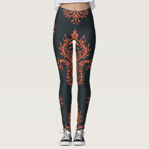 Leggings Damas orientales : motif vintage méditerranéen.