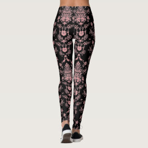 Leggings Damas rose et noir