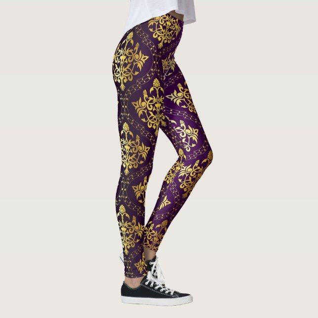Leggings Damas Violet Et Or (Droite)