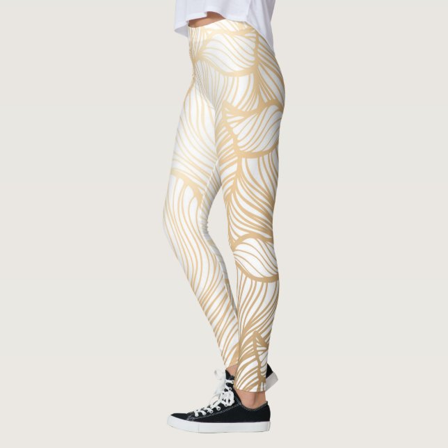 Leggings Damask Gold Floral (Gauche)