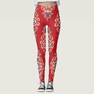 Leggings Damask Vintage : Flourish Seamless Motif.