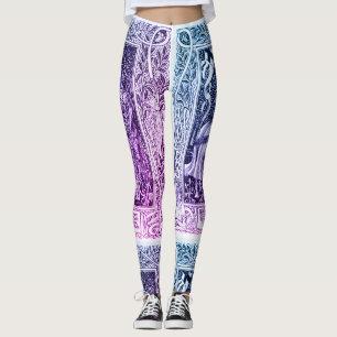 Leggings Dame médiévale, Cheval de Chevalier Bleu violet 