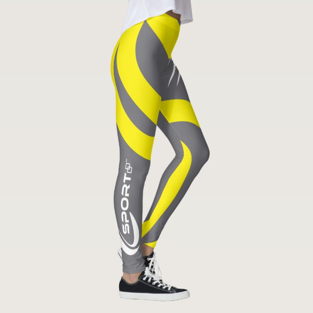 Leggings Damonti Sport Nouvelle Vague Jambes Jaunes Gris (Droite)