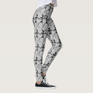 Leggings Dancing Skeleton Grey and Black