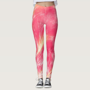 Leggings Dandelions Abstraits et lucioles Rouge