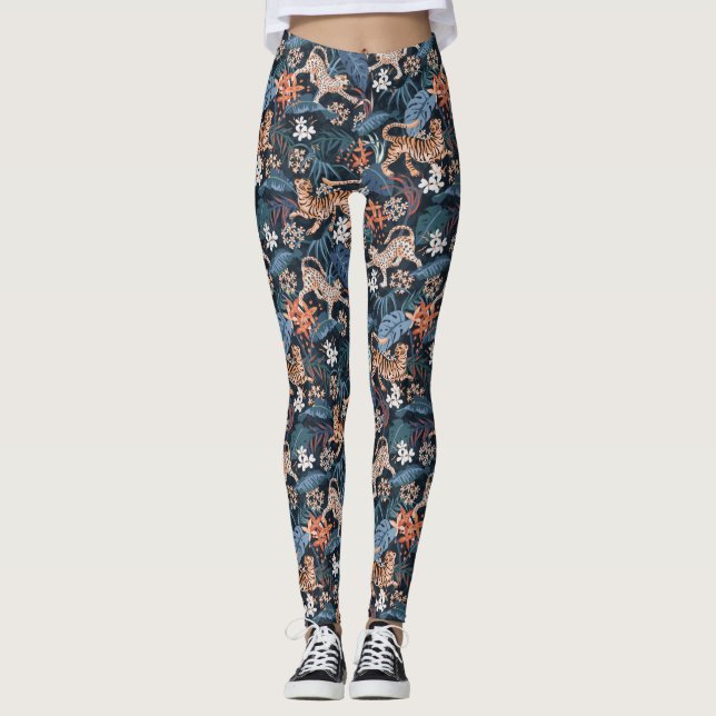  Leggings d'animaux de la jungle léopard et tigre  (Devant)