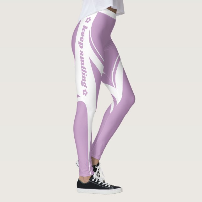 Leggings Danois Pastel Purple White Heart Butt Slogan (Droite)