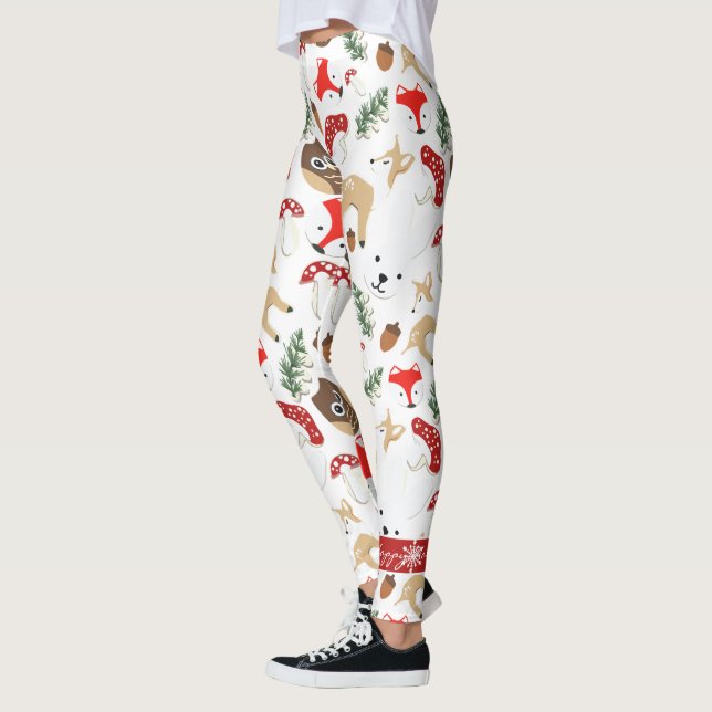 Leggings Dans la forêt Motif de Noël (Gauche)